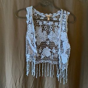 Hippie flower vest with tassels
